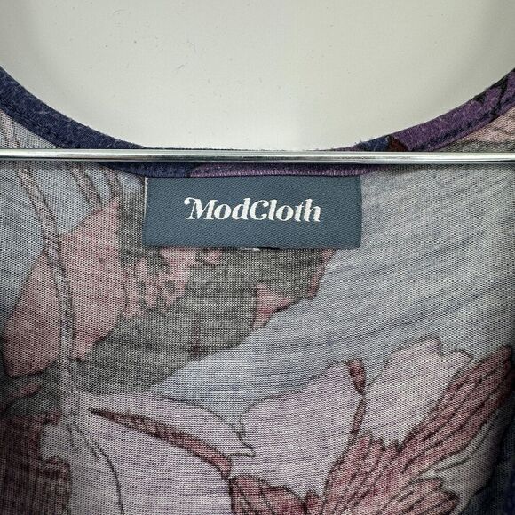 Modcloth Womens Midi Dress Size 4X Jersey Knit Stretchy Floral Office Casual - Picture 5 of 8